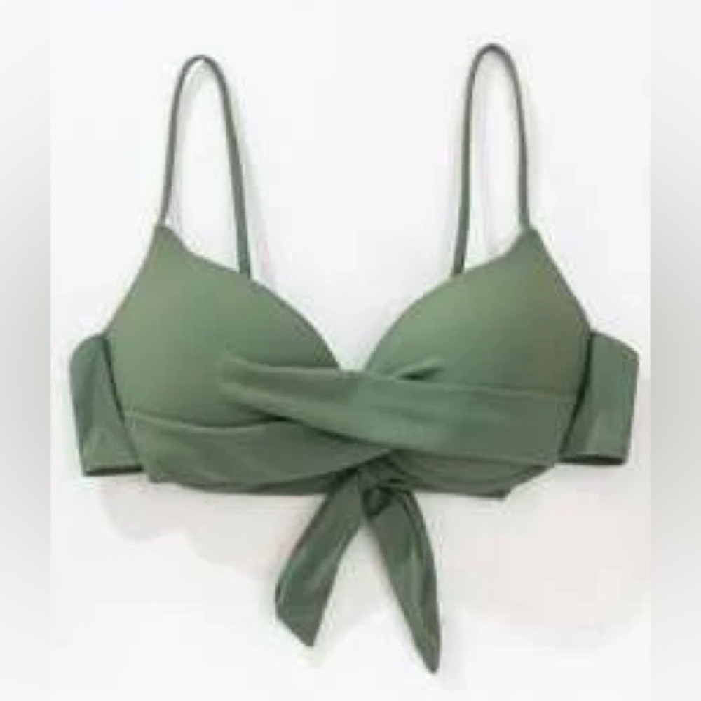 Twist push up bikini top army green
